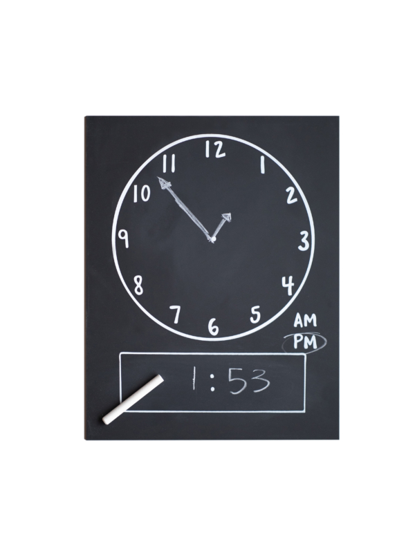 Clock Trace-n-Erase Chalkboard